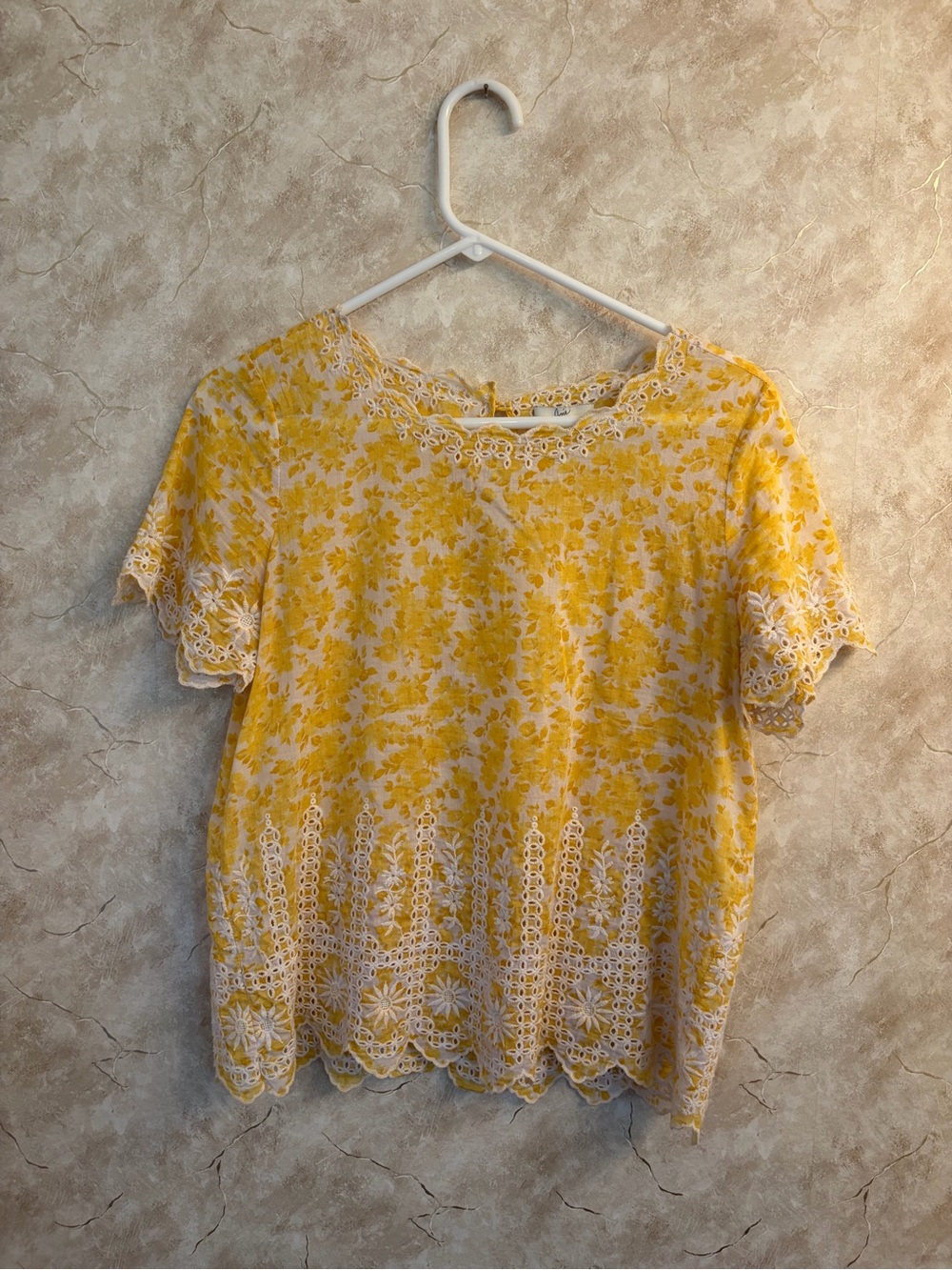 Joie Floral Embroidered Lightweight Cotton Blouse - Size Small